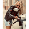 TOP GUN® WOMEN’S VEGAN LEATHER BOMBER JACKET